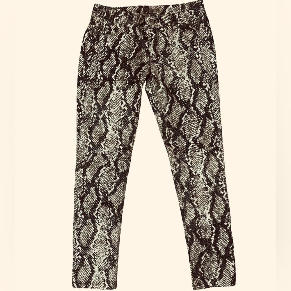 DL1961 Snake Pattern Skinny Jeans Black and Gray